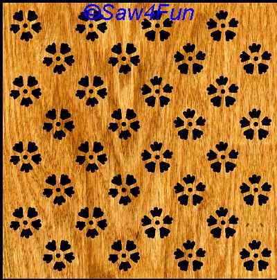 Checker, Chess Board Daisy Scroll Saw Pattern