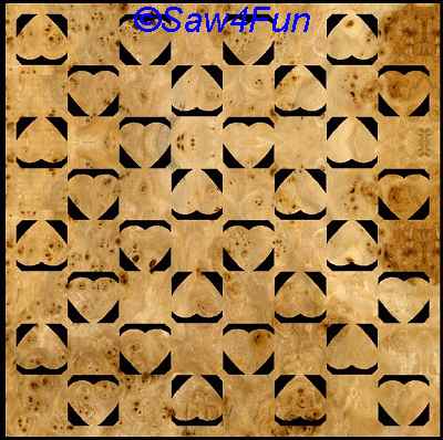 Checker, Chess Board Heart Scroll Saw Pattern