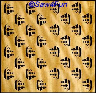 Checker, Chess Board Ship Scroll Saw Pattern