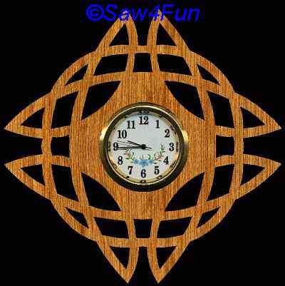 Geometric Clock Scroll Saw Pattern