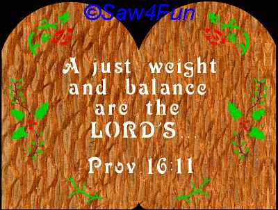 Proverbs 16:11 Bible Plaque Scroll Saw Pattern